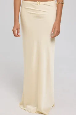 Capri Mid Rise Maxi Skirt Lemon
