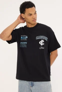 Carlton Stadium Loopback Tee Black