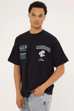 Carlton Stadium Loopback Tee Black
