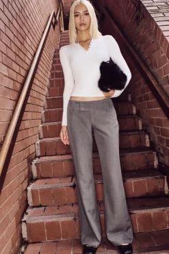 Carly Low Rise Boot Cut Pant Grey