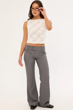 Carly Low Rise Boot Cut Pant Grey