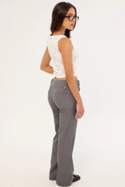 Carly Low Rise Boot Cut Pant Grey