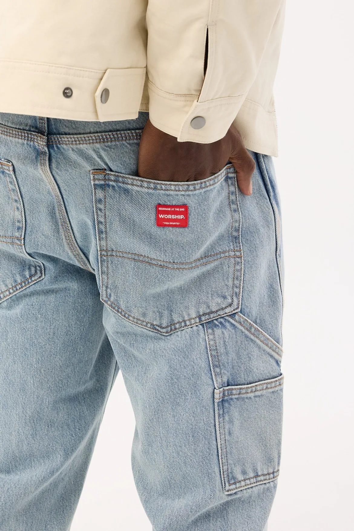 Carpenter Jean Worship Worn Blue Denim