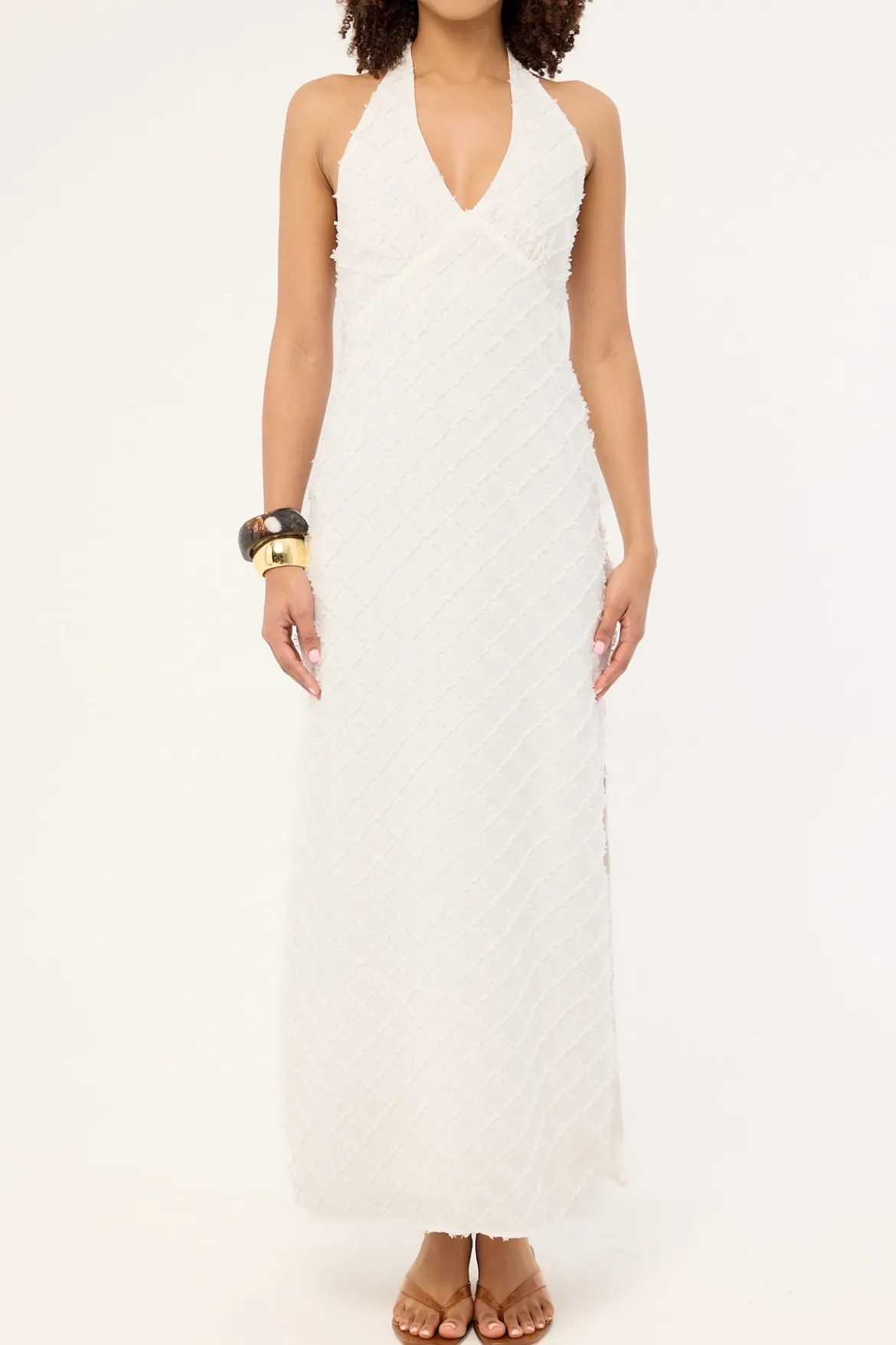 Carrie Halter Maxi Dress White