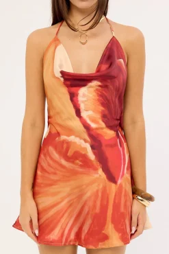 Cattleya Cowl Mini Dress Floral