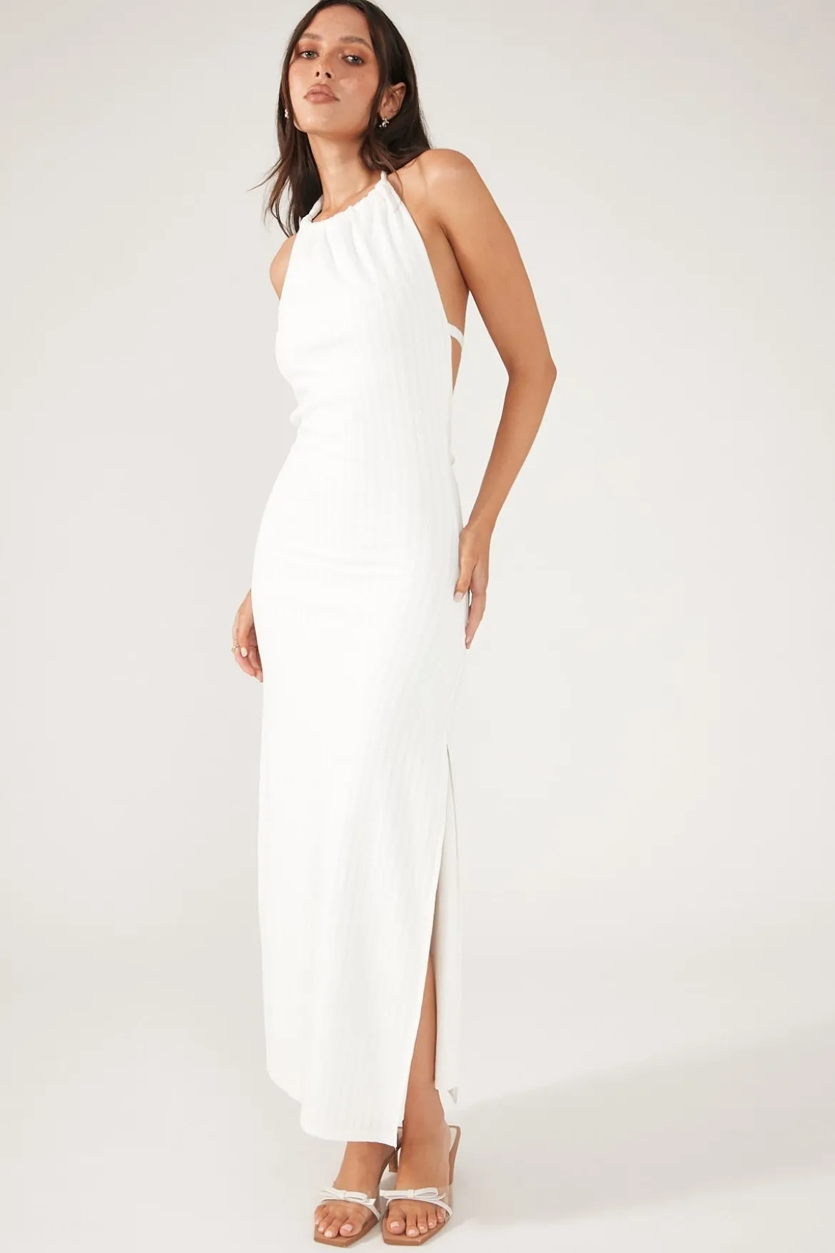 Cays Textured Midi Dress Cream