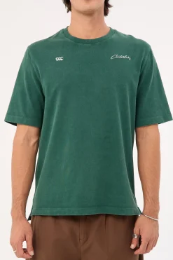 CCC Script Washed T-shirt AM Forest