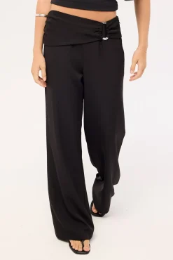 Celestia Buckle Mid Rise Pant Black