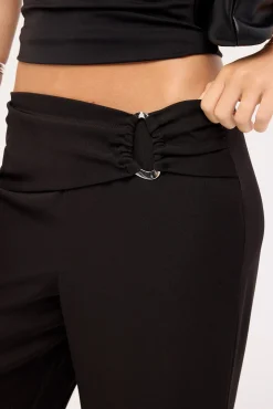 Celestia Buckle Mid Rise Pant Black
