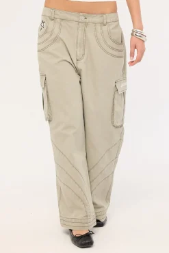 Censored Panelled Cargo Pant Stone