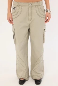Censored Panelled Cargo Pant Stone