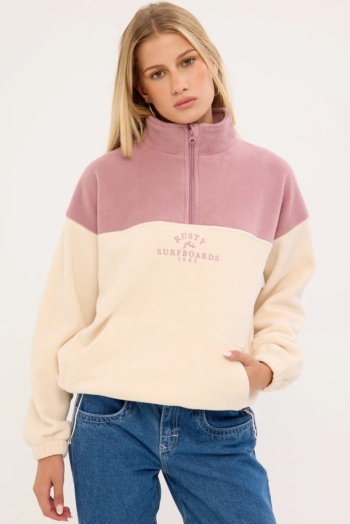 Central Division Crew Polar Fleece Pink A Boo