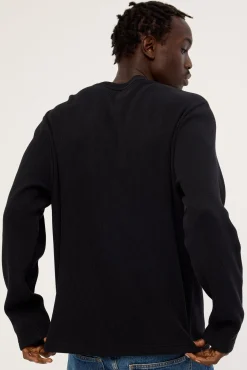 Channing Waffle Long Sleeve Tee Black