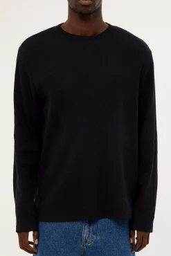 Channing Waffle Long Sleeve Tee Black