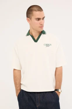 Charles Boxy Cropped Polo Off White