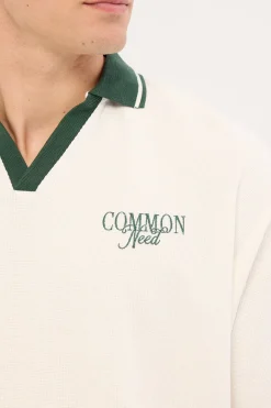 Charles Boxy Cropped Polo Off White