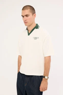 Charles Boxy Cropped Polo Off White