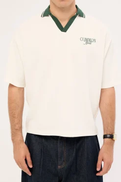 Charles Boxy Cropped Polo Off White