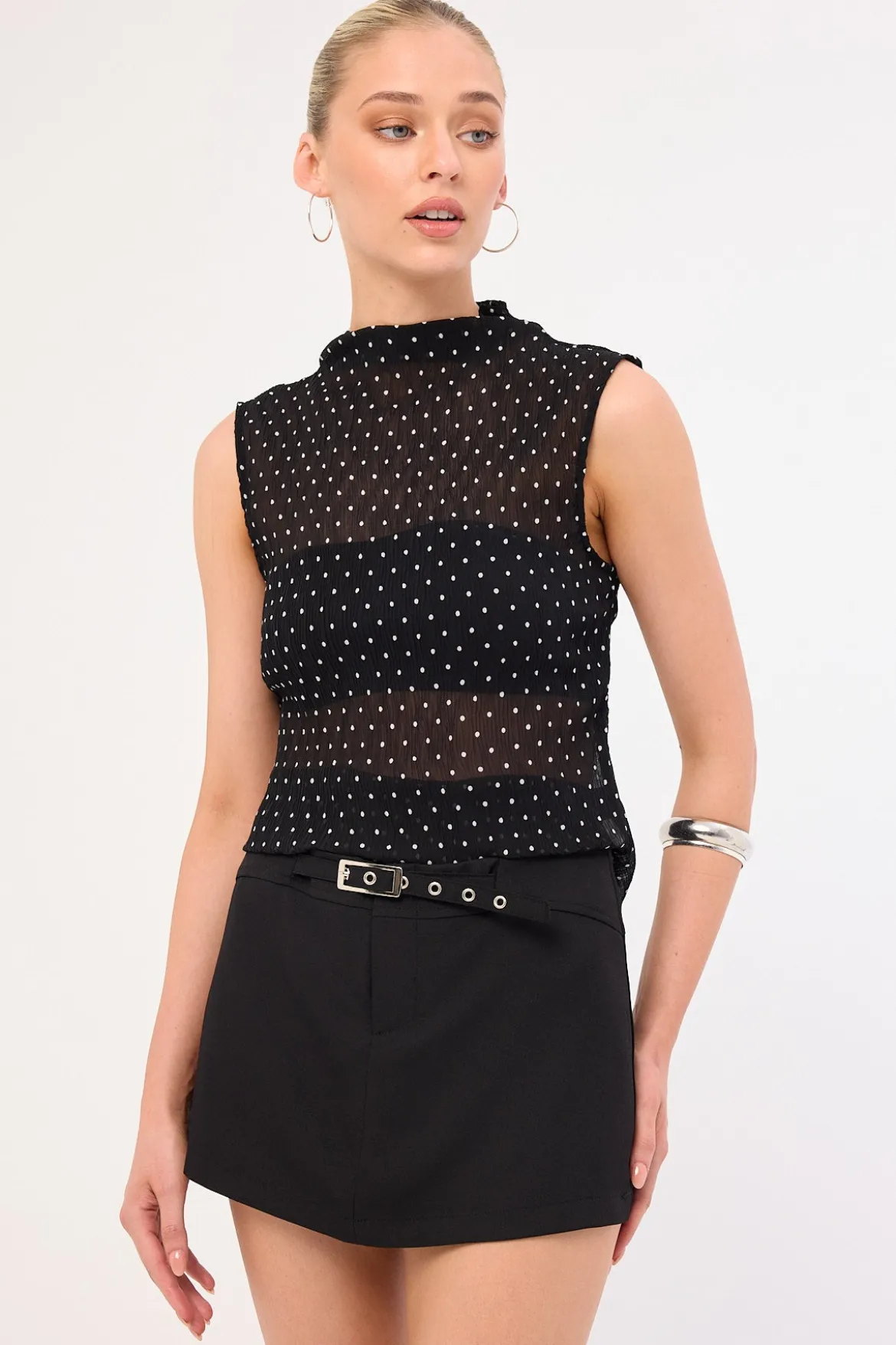 Charli Low Rise Buckle Skirt Black
