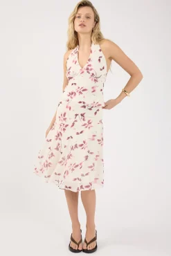 Charlotte Halter Top Burgundy Print