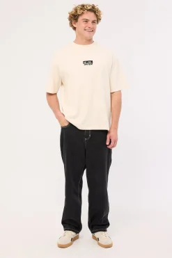 Cheap Thrills Embro Box Fit Oversize Short Tee Unbleached