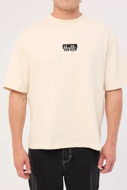Cheap Thrills Embro Box Fit Oversize Short Tee Unbleached