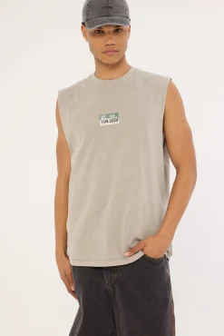 Cheap Thrills Embro Merch Fit Muscle Tee Washed Grey