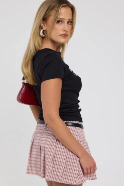 Check Me Out Pleated Mini Skort Brown