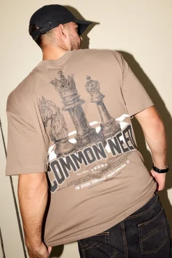 Checkmate Heavyweight Boxy Tee Brown