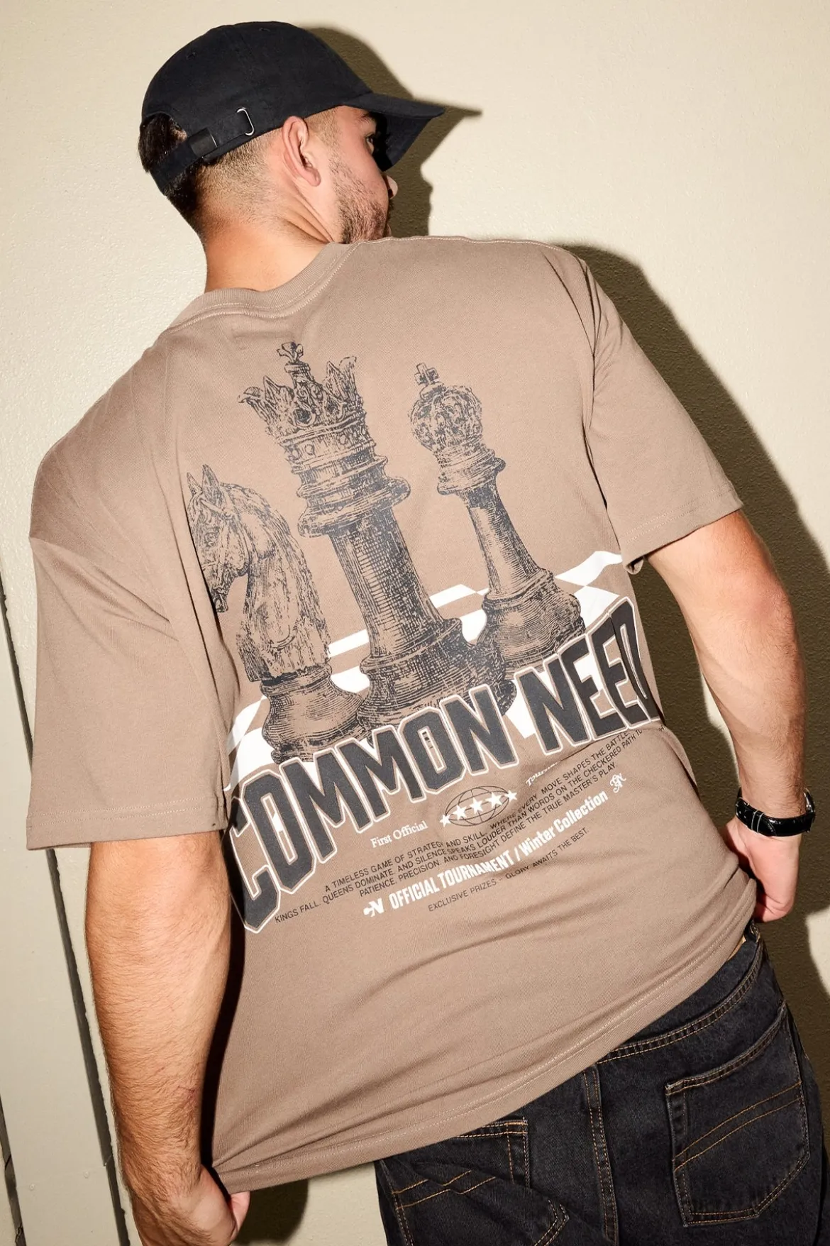Checkmate Heavyweight Boxy Tee Brown