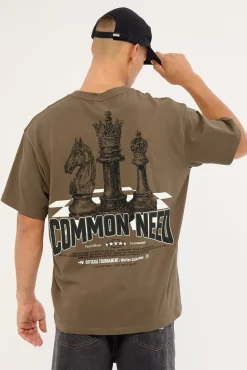 Checkmate Heavyweight Boxy Tee Brown