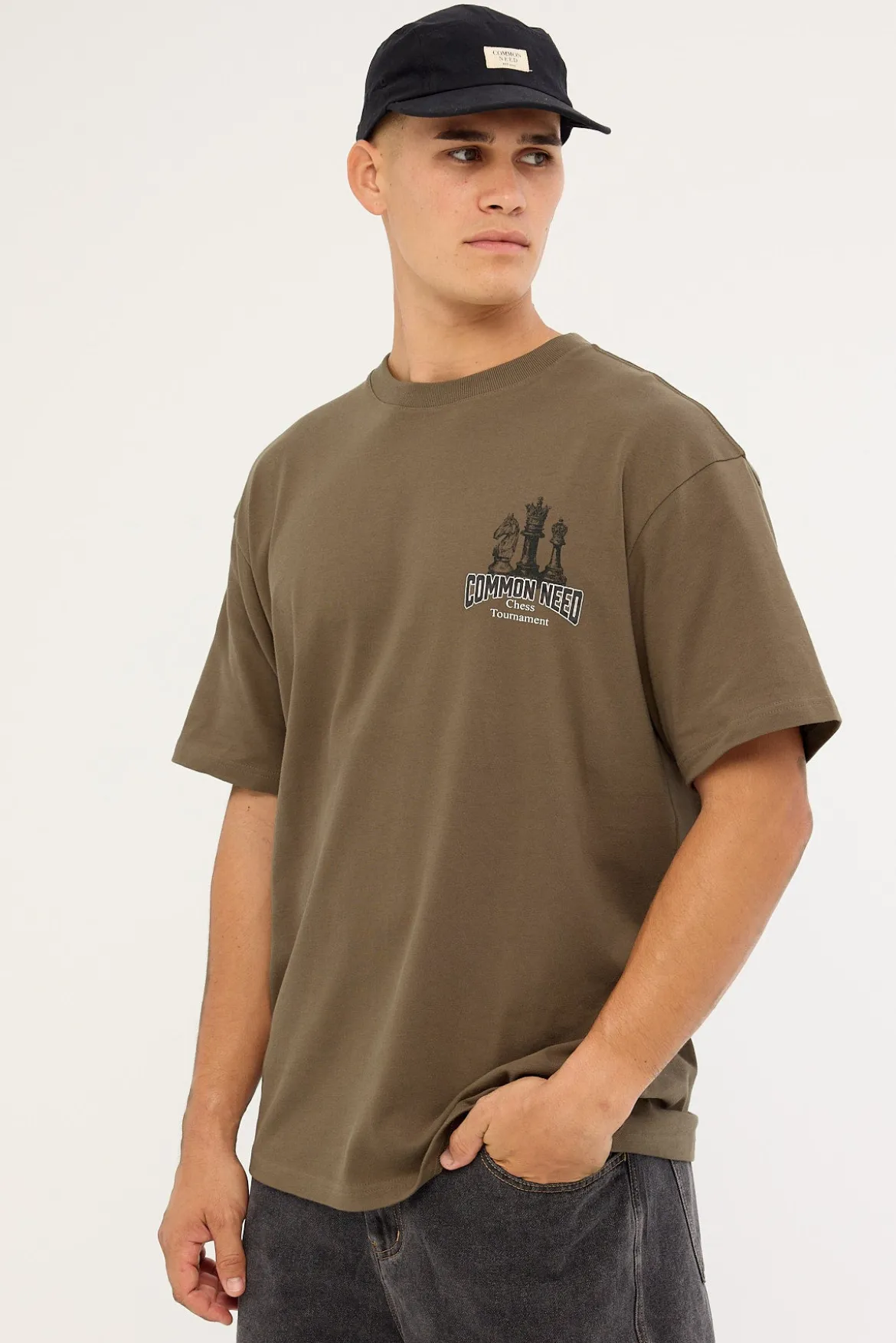 Checkmate Heavyweight Boxy Tee Brown
