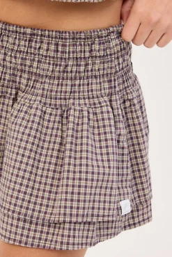 Cheek Shirred Circle Skirt Blackberry