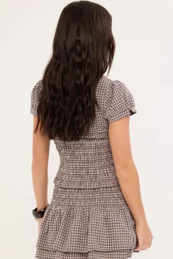 Cheek Shirred Circle Skirt Blackberry