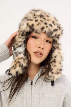 Cheetah Faux Fur Trapper Hat Leopard