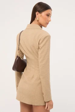 Cheri Mini Dress Tan Plaid