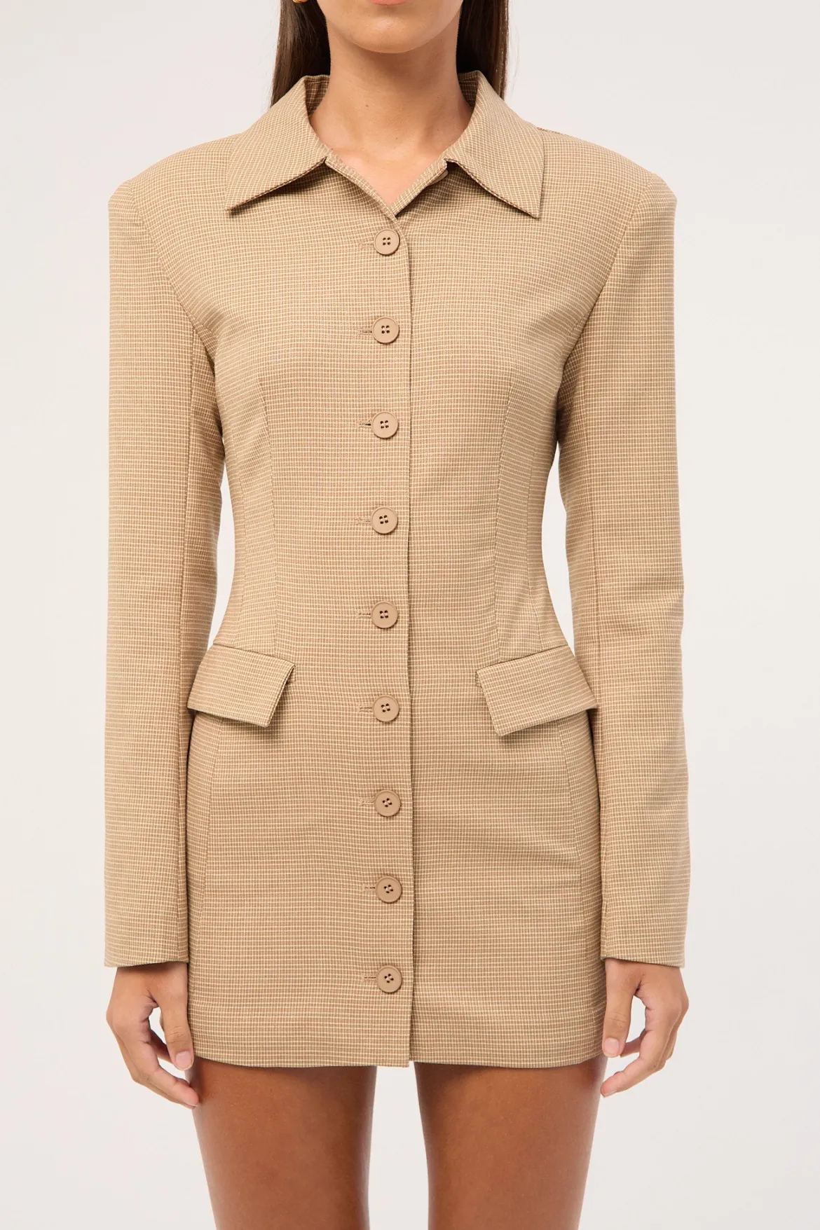 Cheri Mini Dress Tan Plaid