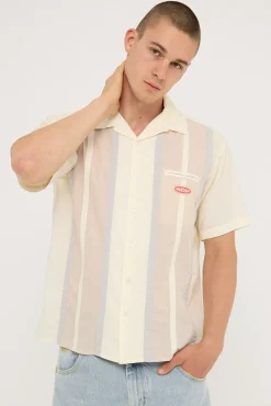 Cherio Panel Bowling Shirt Bone