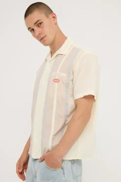 Cherio Panel Bowling Shirt Bone