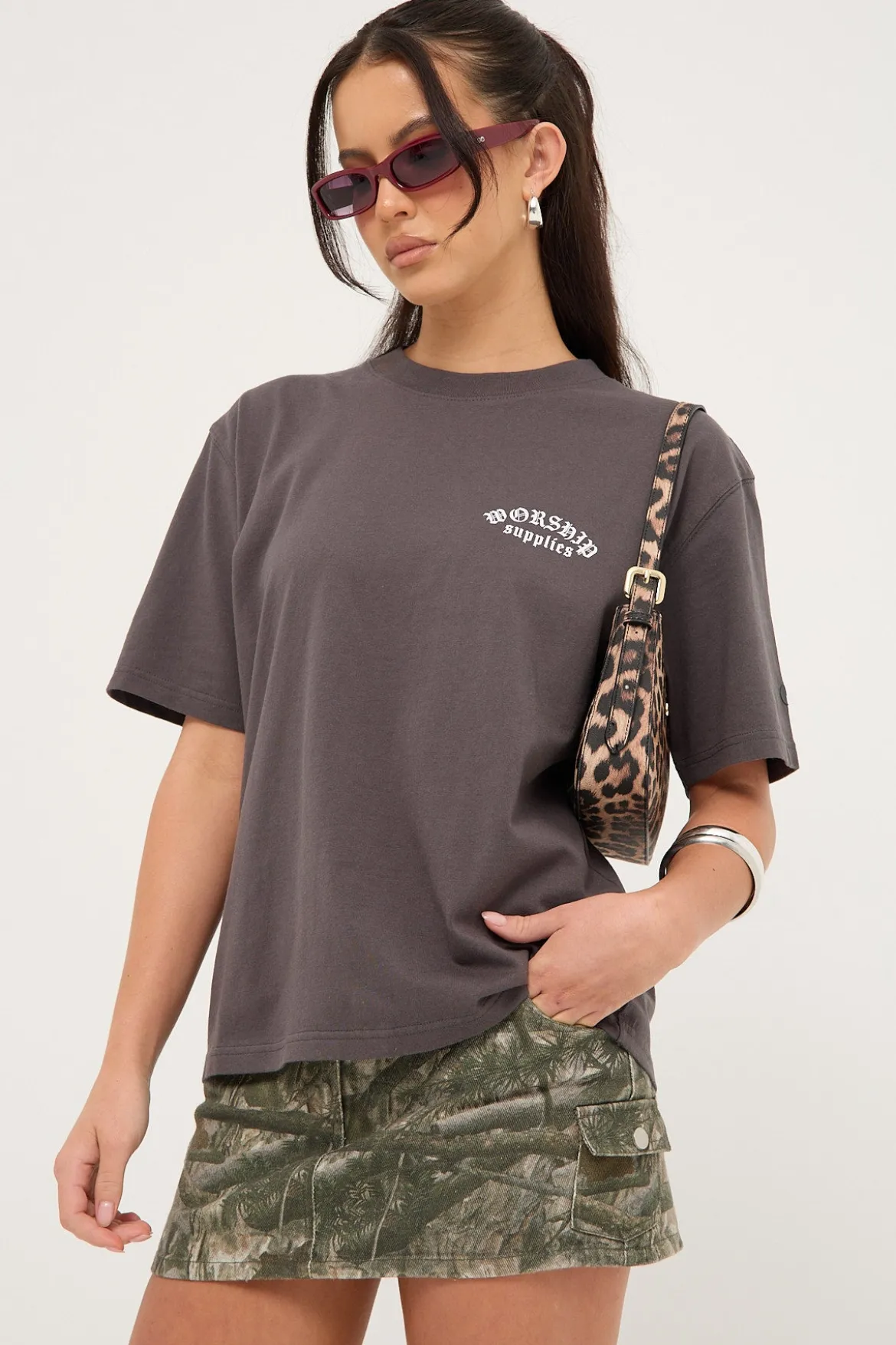 Cherio Regular Fit Tee Worn Black