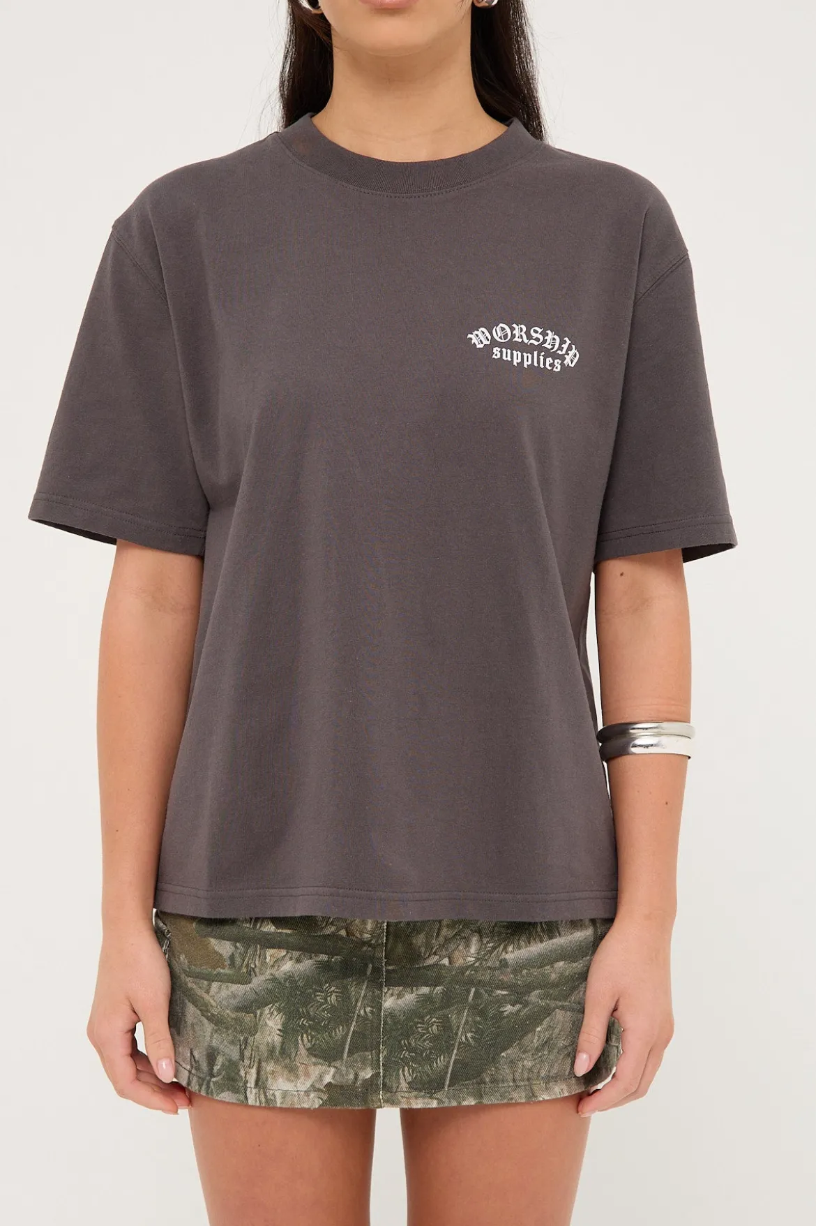 Cherio Regular Fit Tee Worn Black
