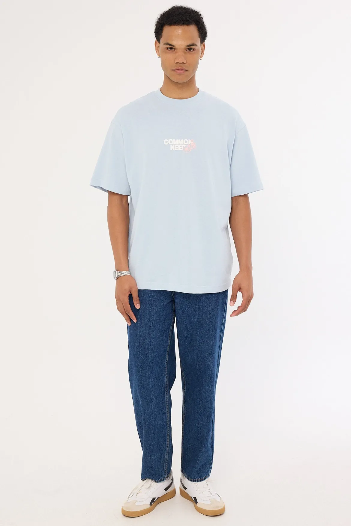 Cherry Blossom Heavyweight Boxy Tee Misty Blue