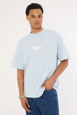 Cherry Blossom Heavyweight Boxy Tee Misty Blue
