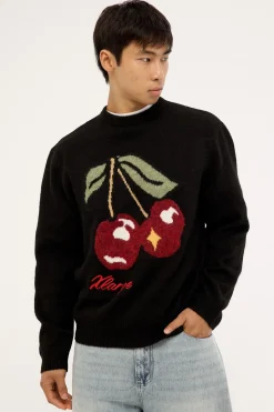 Cherry Knit Sweater Black