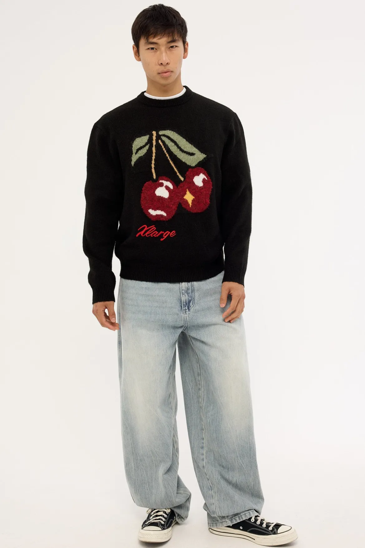 Cherry Knit Sweater Black