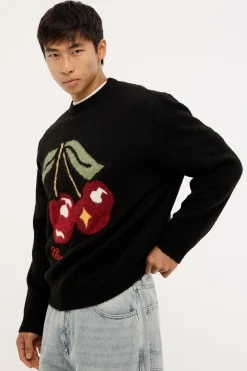 Cherry Knit Sweater Black
