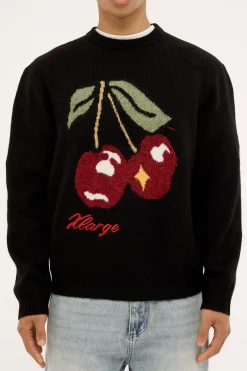 Cherry Knit Sweater Black