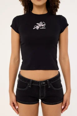 Cherub Cap Sleeve Tee Black