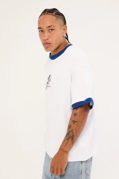 Cherub Oversize Ringer Tee White