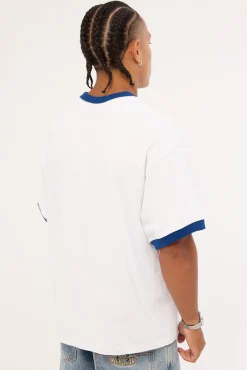 Cherub Oversize Ringer Tee White